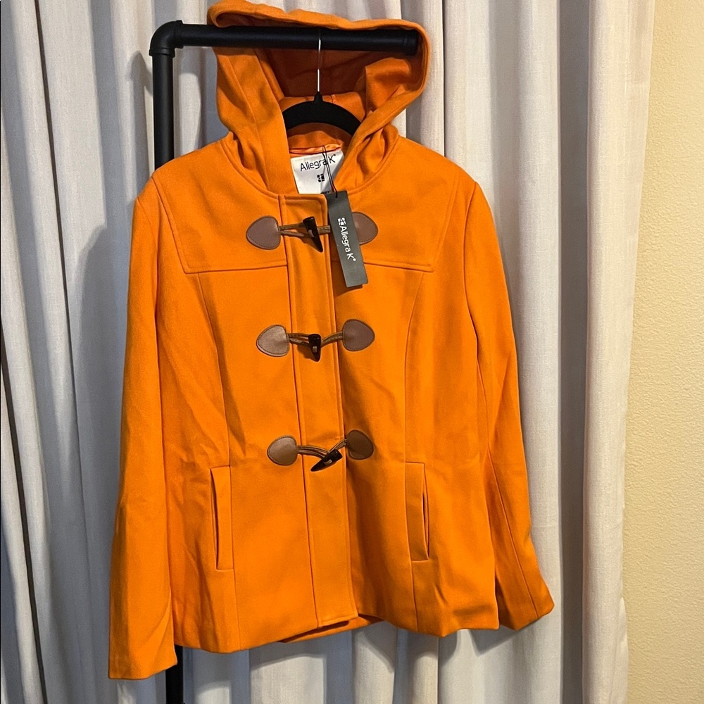 Allegra K Women's Vibrant Orange Utility Jacket